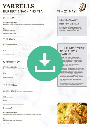 Nursery Snack and Tea Menu 190525