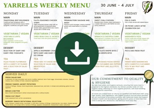 Yarrells Menu 30 June