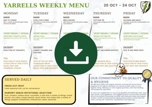 Yarrells Menu 20 October